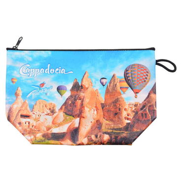 Wholesale Cappadocia Themed Myros Small Accordion Makeup Bag 145x220x70 mm - 5
