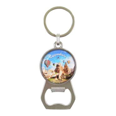 Wholesale Cappadocia Themed Myros Metal Bottle Opener Keychain 35x120 mm