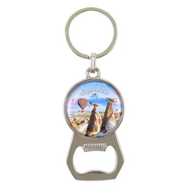 Wholesale Cappadocia Themed Myros Metal Bottle Opener Keychain 35x120 mm - 5
