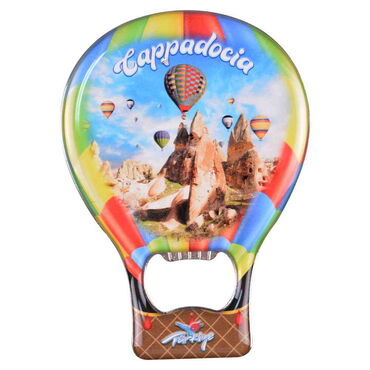 Myros - Toptan Kapadokya Temalı Myros Metal Balon Açacak Magnet T 102x73 mm