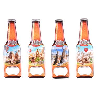Wholesale Cappadocia Themed Myros Metal Beer Bottle Opener Refrigerator Magnet 130x39 mm - 3