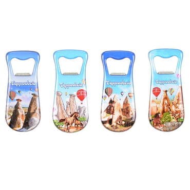 Wholesale Cappadocia Themed Myros Metal Drop Shaped Bottle Opener Refrigerator Magnet 95x42 mm - 3