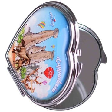 Wholesale Kapadokya Themed Myros Metal Heart Mirror 70x65x8 mm - 2