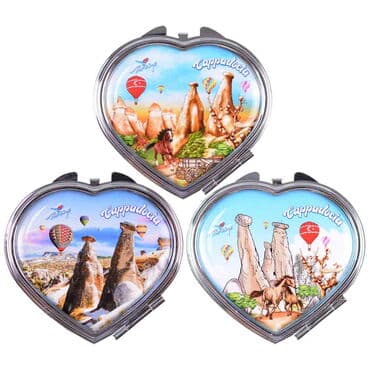 Wholesale Kapadokya Themed Myros Metal Heart Mirror 70x65x8 mm - 5