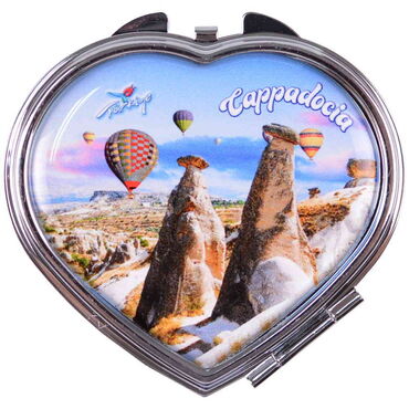 Wholesale Kapadokya Themed Myros Metal Heart Mirror 70x65x8 mm - 6