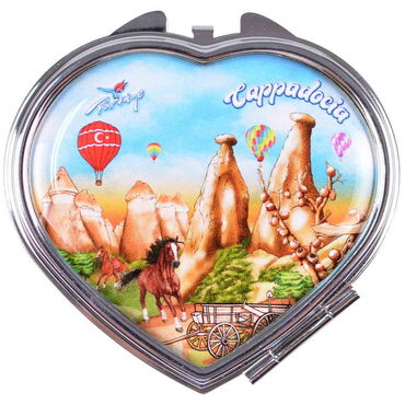 Wholesale Kapadokya Themed Myros Metal Heart Mirror 70x65x8 mm - 7