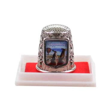 Wholesale Cappadocia Themed Myros Metal Square Thimble 20x25 mm