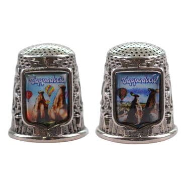 Wholesale Cappadocia Themed Myros Metal Square Thimble 20x25 mm - 4