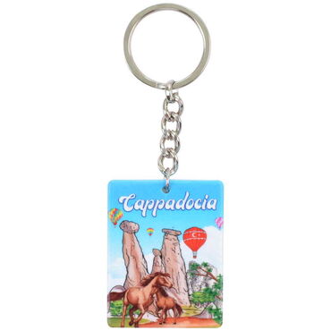 Wholesale Cappadocia Themed Myros UV Rectangle Keychain 40x52 mm - 4