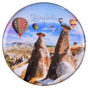 Wholesale Cappadocia Themed Myros Round Refrigerator Magnet 67 mm