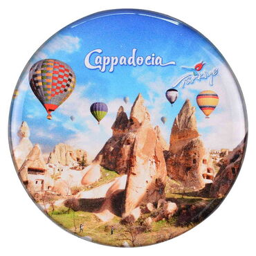 Wholesale Cappadocia Themed Myros Round Refrigerator Magnet 67 mm - 5