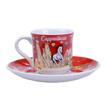 Cappodocia Themed Turkish Coffee Cup Set of 2 pcs