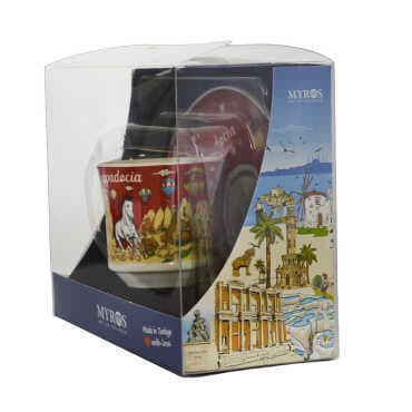 Cappadocia Themed Single Porcelain Coffee Cup - 6