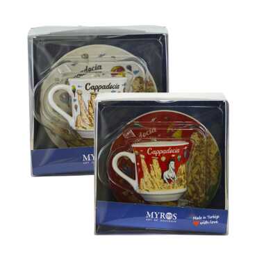 Cappadocia Themed Single Porcelain Coffee Cup - 2
