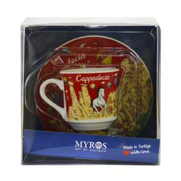 Cappadocia Themed Single Porcelain Coffee Cup - 5