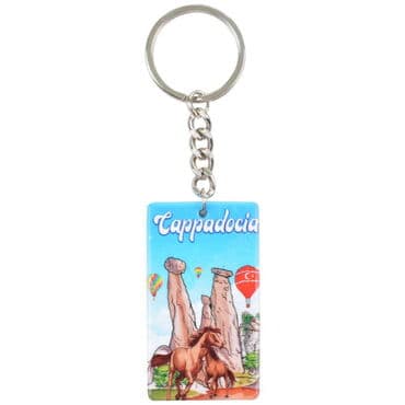 Wholesale Cappadocia Themed UV Printed Rectangular Keychain 31x106 mm