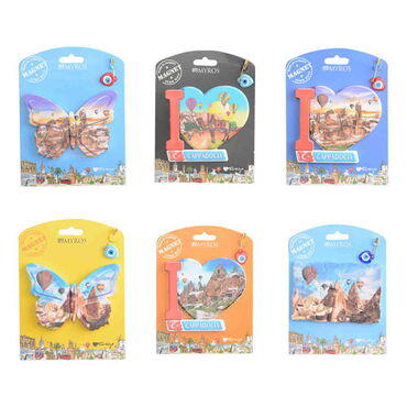 Cappodocia Themed Plastic Base UV Printed Custom Backing Carded Fridge Magnet - 3