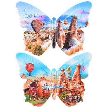 Toptan Kapadokya Temalı Myros Uv Kelebek Şeki̇lli̇ Magnet 80*58 Mm - 3
