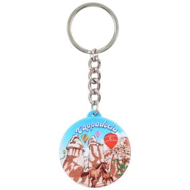 Wholesale Cappadocia Themed UV Printed Round Keychain 38x100 mm - 5
