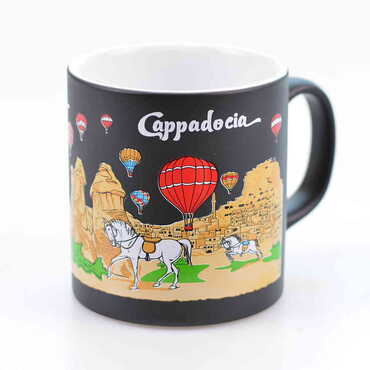 Kapadokya Themed Customised Serigraphy Printed Ceramic Mug 82x90 mm - Thumbnail