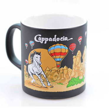 Kapadokya Themed Customised Serigraphy Printed Ceramic Mug 82x90 mm - Thumbnail