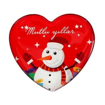 Snowman Heart Epoxy Magnet