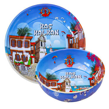 Kaş Bölgesi Temalı Metal Kase 95 Mm