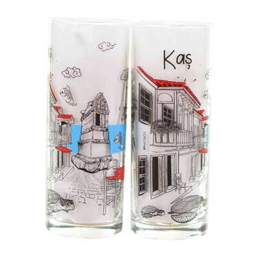 Kas Region Themed Custom Printed Raki-Ouzo Glass - Thumbnail