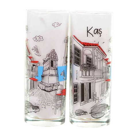 Kas Region Themed Custom Printed Raki-Ouzo Glass