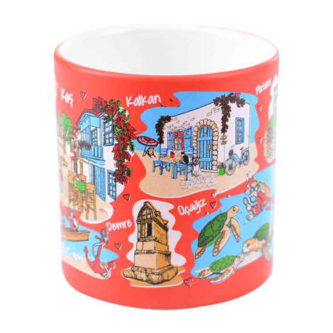 Kas Region Themed Customised Serigraphy Printed Ceramic Mug 82x90 mm