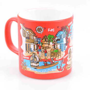 Kas Region Themed Customised Serigraphy Printed Ceramic Mug 82x90 mm - Thumbnail