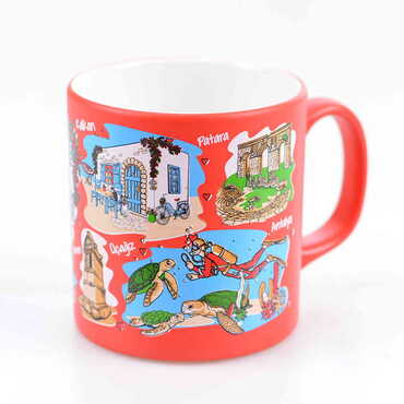 Kas Region Themed Customised Serigraphy Printed Ceramic Mug 82x90 mm - Thumbnail