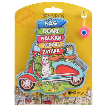 Kas Region Themed Plastic Base UV Printed Custom Backing Carded Fridge Magnet - Thumbnail