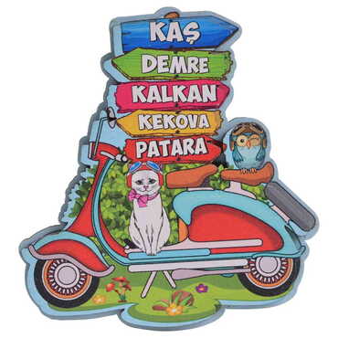 Kas Region Themed Wooden Customised 2D Souvenir Fridge Magnet - Myros