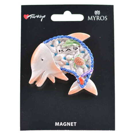 Toptan Kaş Temalı Kartonetli Taşlı ve Sedefli Polyester Magnet