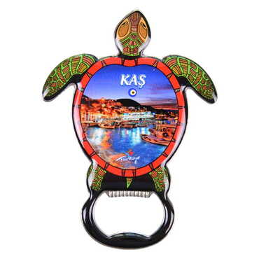 Myros - Toptan Kaş Temalı Myros Metal Kaplumbağa Açacak Magnet 103x75 mm