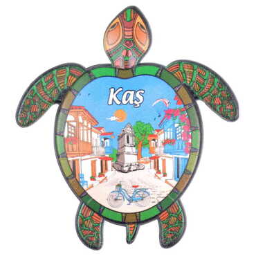 Kas Themed Customised UV Printed Plastic Base Turtle Shaped Fridge Magnet 80x74 mm - 3