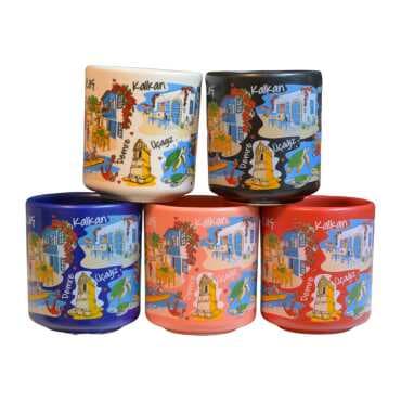 Kaş Themed Traditional Ceramic Cappuccino Mug
