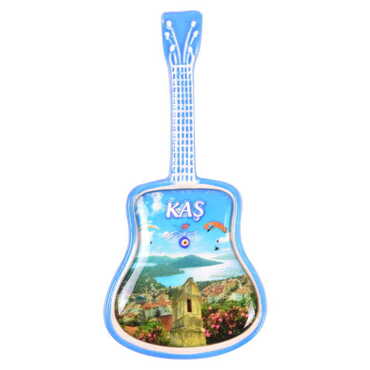 Myros - Kas Themed Ceramic Guitar Shaped Fridge Magnet