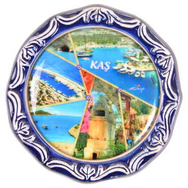 Myros - Kas Themed Ceramic Plate Shaped Fridge Magnet