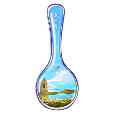 Myros - Kas Themed Ceramic Spoon Shaped Fridge Magnet