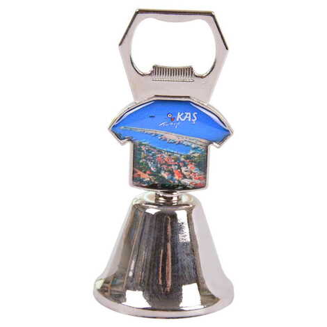 Kas Themed Collectible Souvenir Double Face Metal Bell With Opener 44x94 mm