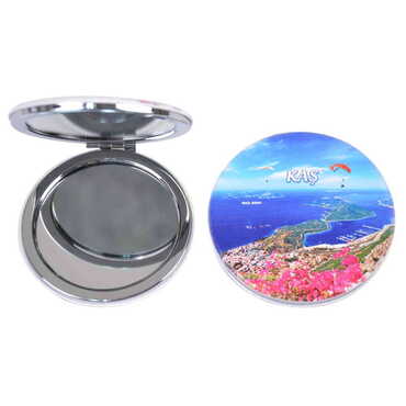 Kas Themed Custom Printed Round Pocket Mirror - Thumbnail