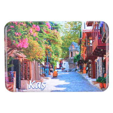 Myros - Kas Themed Customised UV Printed Plastic Base Rectangle Fridge Magnet 80x50 mm