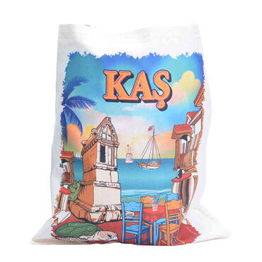 Kas Themed Digital Printed Tote Bag 35x40 cm - Thumbnail