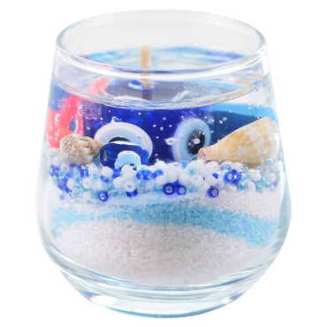 Kas Themed Glass Transparent Gel Candle - Thumbnail