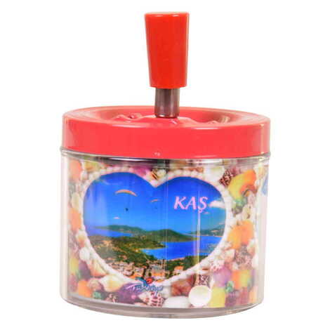 Kas Themed Metal Push Down Ashtray