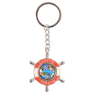 Myros - Kas Themed Metal Rudder Keyring