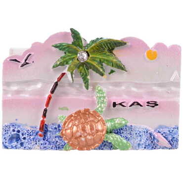 Kas Themed Polyester Stoned And Nacrous Fridge Magnet - Thumbnail