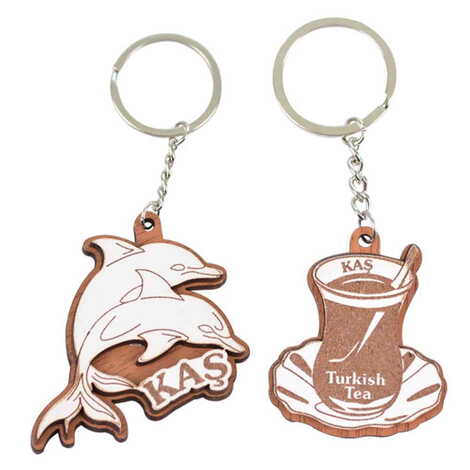 Kas Themed Wooden Custom Printed Wooden Keyring - 2